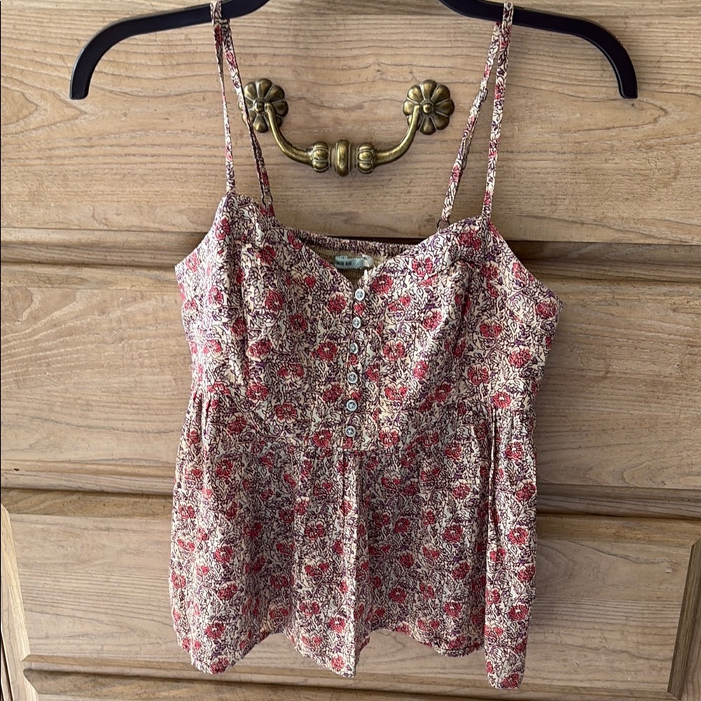 Kimchi Blue Floral Spaghetti Strap Peplum Top